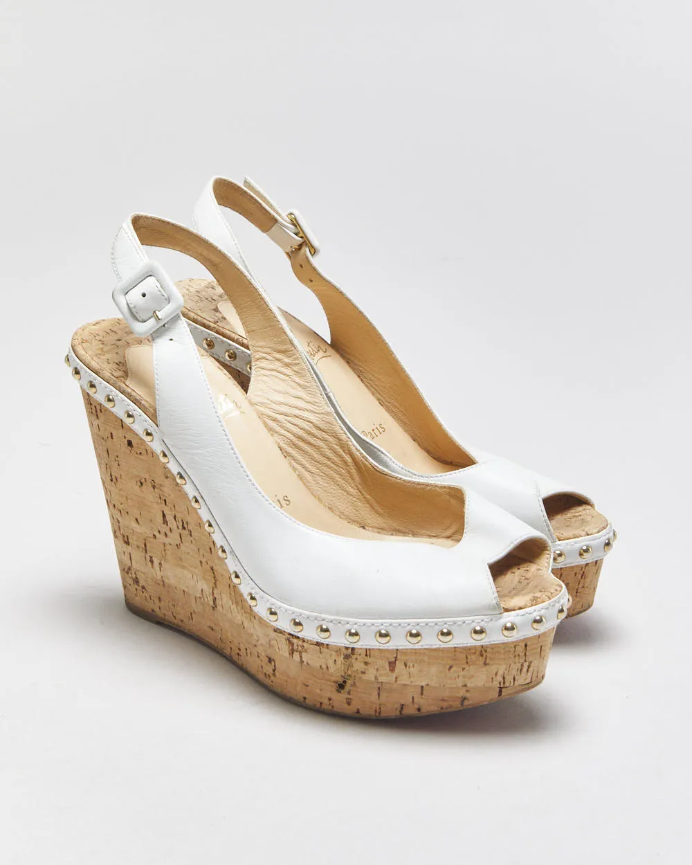 Christian Louboutin Monico Wedge Cork Sandals - UK4 sold by Rokit