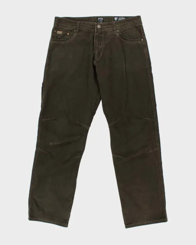 Kuhl Khaki Revolver Vintage Patina Dye Mid Rise Straight Leg Outdoor Trousers - W36 L34 made by Rokit
