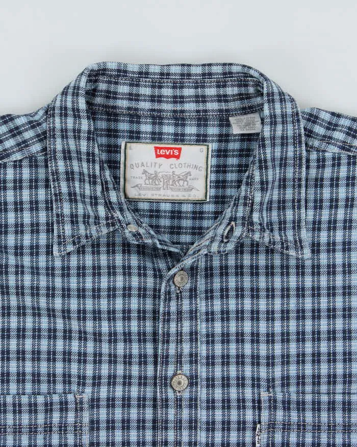 Vintage 1990s Levi's White Tab Plaid Long Sleeve Denim Shirt - L sold by Rokit product image thumbnail 5