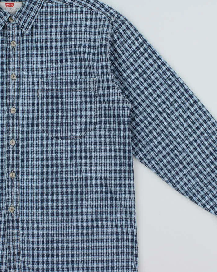 Vintage 1990s Levi's White Tab Plaid Long Sleeve Denim Shirt - L sold by Rokit product image thumbnail 3
