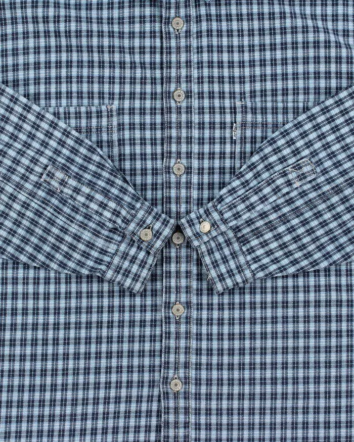 Vintage 1990s Levi's White Tab Plaid Long Sleeve Denim Shirt - L sold by Rokit product image thumbnail 4