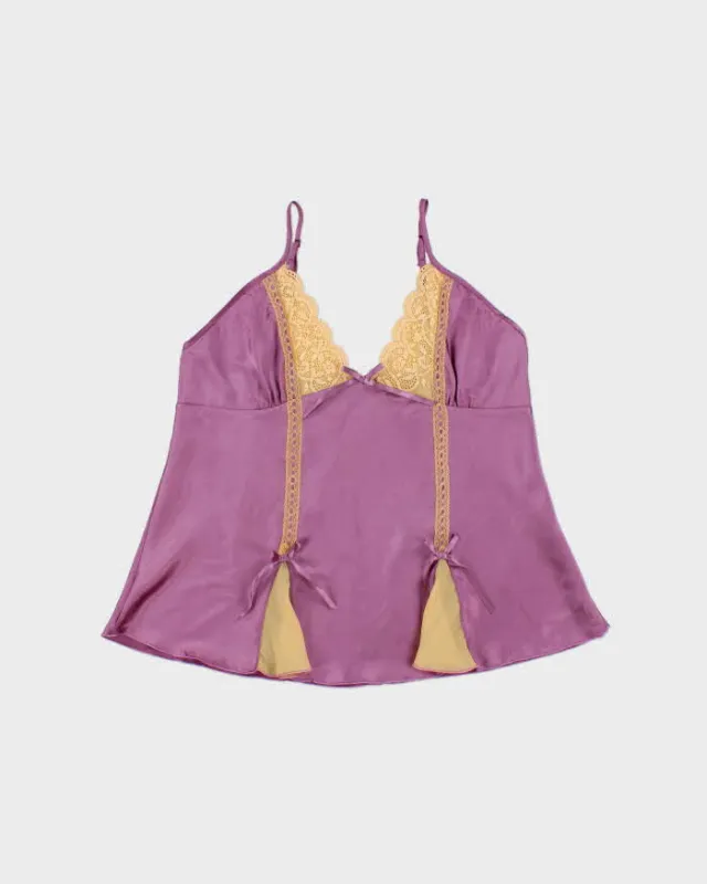 Vintage 2000s Maximaxi Satin Lace Cami Top - L made by Rokit