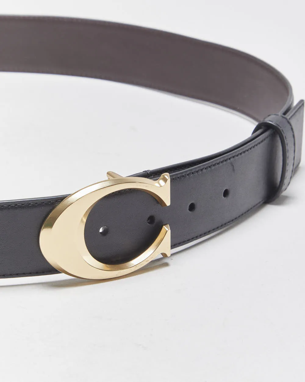 Coach Black Leather Signature C Buckle Belt - W36-W40 sold by Rokit product image thumbnail 4