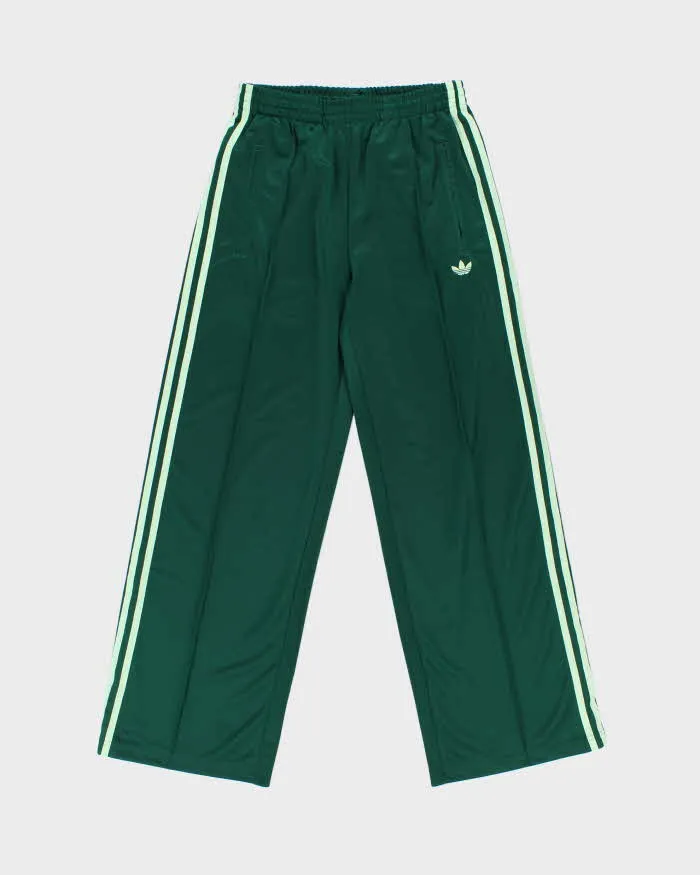 2025 Adidas Originals Women's Green Embroidered Wide Leg Firebird Tracksuit Bottoms - S sold by Rokit