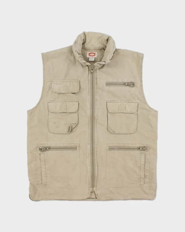 Vintage 1990s Banana Republic Desert Khaki Canvas Multi Pocket Utility Hunting Gilet - L made by Banana Republic