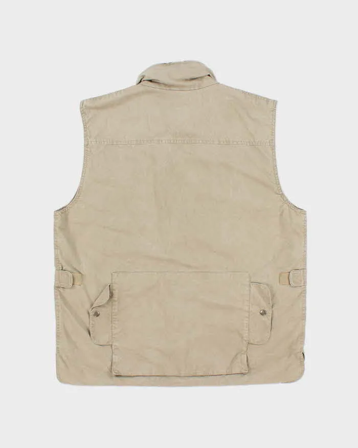 Vintage 1990s Banana Republic Desert Khaki Canvas Multi Pocket Utility Hunting Gilet - L sold by Rokit product image thumbnail 2
