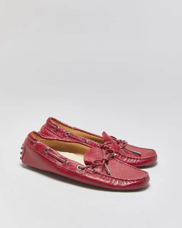 Vintage Tod's Gommino Patent Bow Slip On Loafers - UK4 made by Rokit