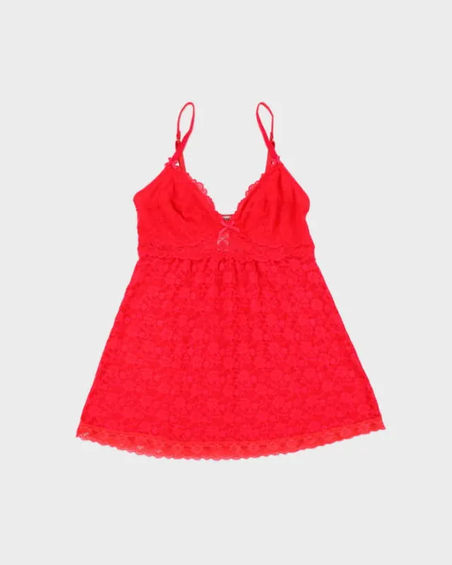 Vintage Y2k 2000s La Senza Neon Lace Cami Top - S made by Rokit