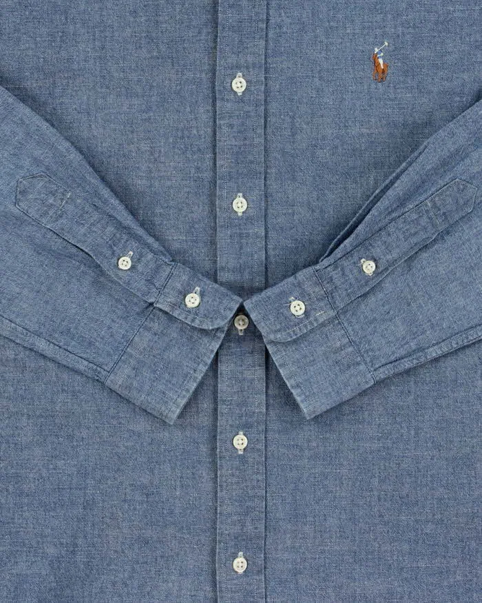 Vintage Y2K 00s Ralph Lauren Chambray Denim Classic Fit Long Sleeve Shirt - S sold by Rokit product image thumbnail 4