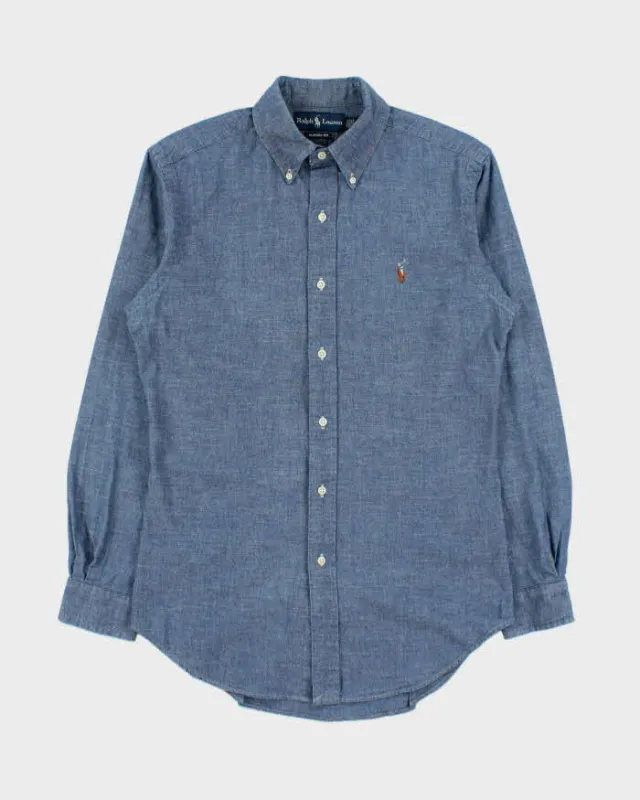 Vintage Y2K 00s Ralph Lauren Chambray Denim Classic Fit Long Sleeve Shirt - S made by Ralph Lauren