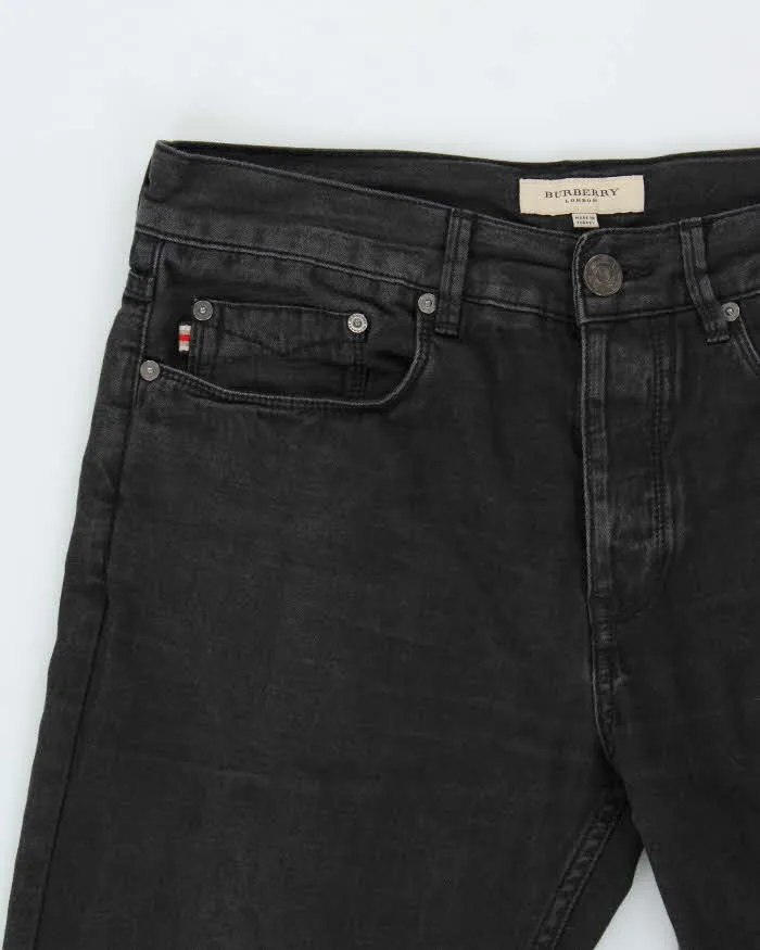Vintage Burberry Black Mid-Rise Canvas Denim Relaxed Straight Leg Jeans - W32 L32 sold by Rokit product image thumbnail 3