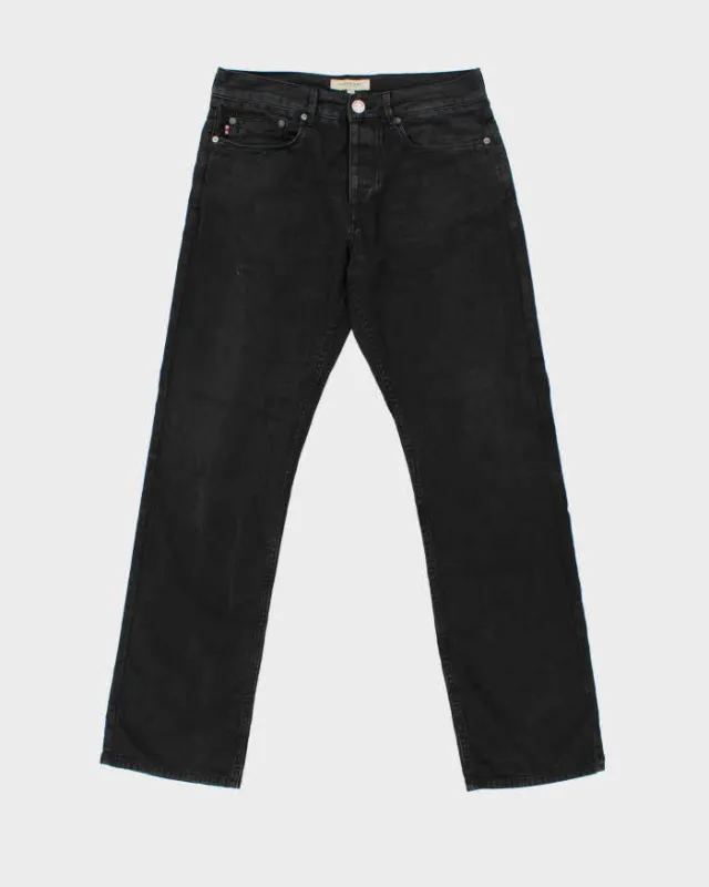 Vintage Burberry Black Mid-Rise Canvas Denim Relaxed Straight Leg Jeans - W32 L32 made by Burberry
