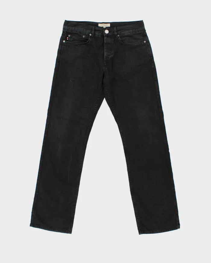 Vintage Burberry Black Mid-Rise Canvas Denim Relaxed Straight Leg Jeans - W32 L32 sold by Rokit