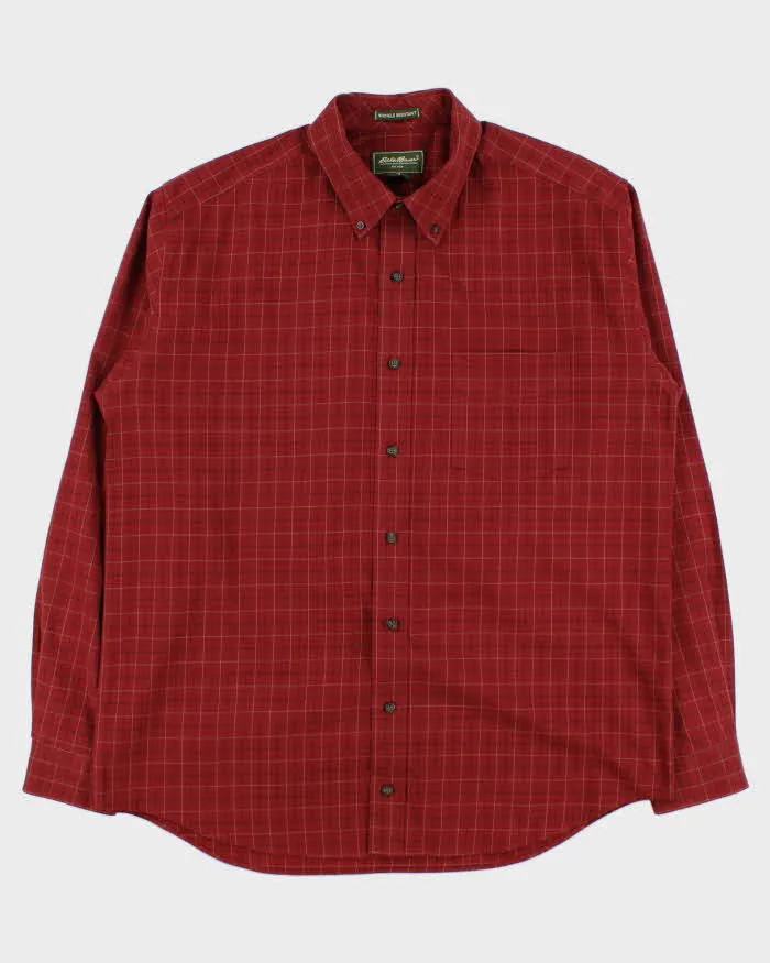 Vintage Eddier Bauer Oversized Heavyweight Checked Long Sleeve Shirt - L sold by Rokit