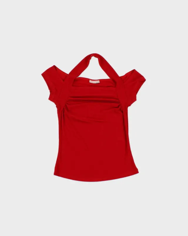 Vintage Y2k 2000s Sirens Halter Neck Cap Sleeve Top - XS made by Rokit