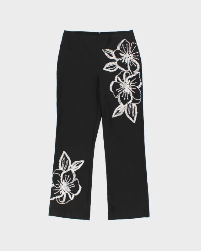 Vintage 1990s Joseph Ribkoff Embroidered Kick Flare Trousers - W30 L27 made by Rokit