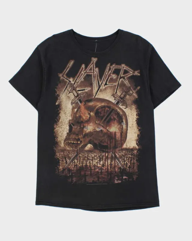 Vintage Slayer World Domination 2013-14 Tour Heavyweight Crewneck T-Shirt - L made by Rokit