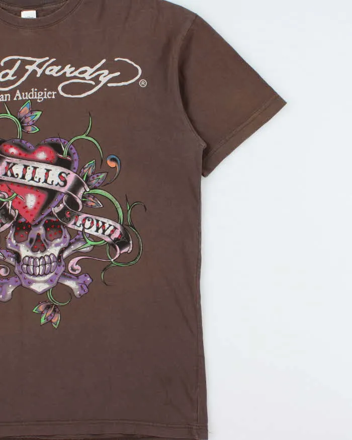 Vintage Y2K 00s Ed Hardy Christian Audigier Embellished Made In USA Crewneck T-Shirt - XL sold by Rokit product image thumbnail 3