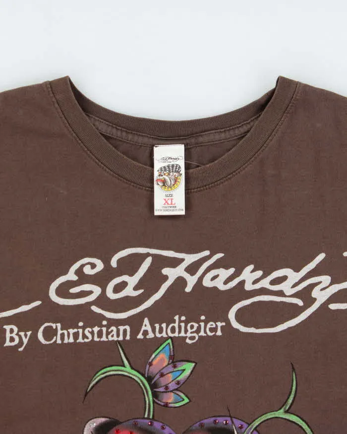 Vintage Y2K 00s Ed Hardy Christian Audigier Embellished Made In USA Crewneck T-Shirt - XL sold by Rokit product image thumbnail 5