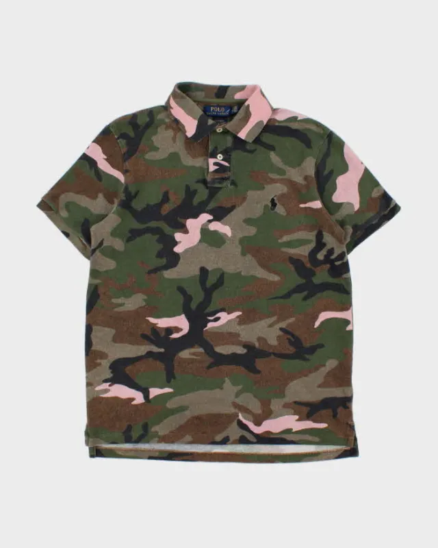 Vintage Polo Ralph Lauren Woodland Camo Custom Slim Fit Short Sleeve Polo Shirt - M made by Ralph Lauren