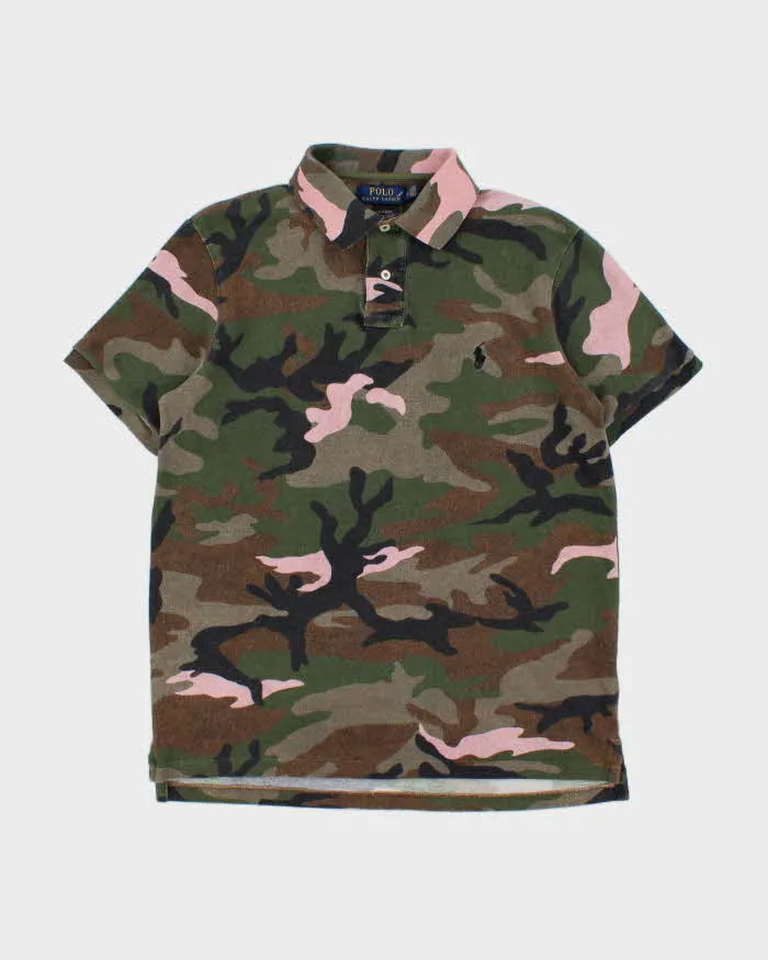 Vintage Polo Ralph Lauren Woodland Camo Custom Slim Fit Short Sleeve Polo Shirt - M sold by Rokit