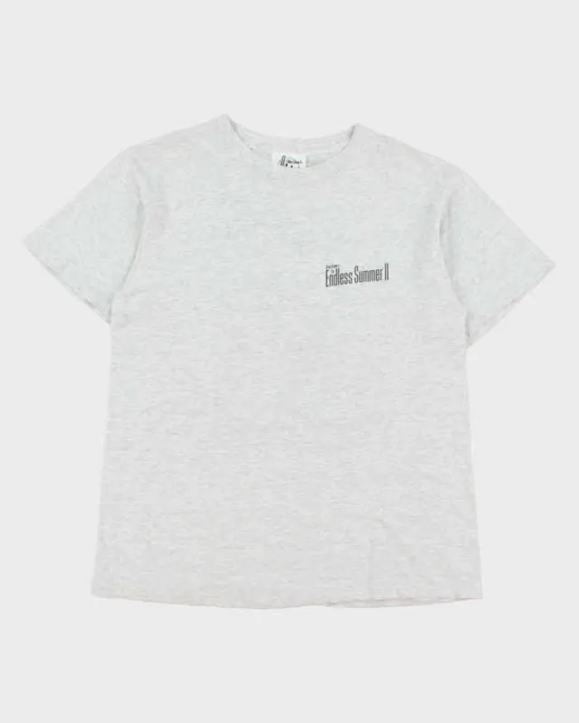 Vintage 1994 Bruce Brown's 'The Endless Summer II' Surfing Doc Grey Marl Heavyweight Made In USA Single Stitch Crewneck T-Shirt - L made by Rokit