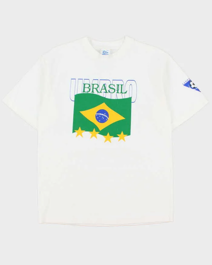 Vintage Umbro 1998 World Cup Brasil Futbol Heavyweight Crewneck T-Shirt - L sold by Rokit