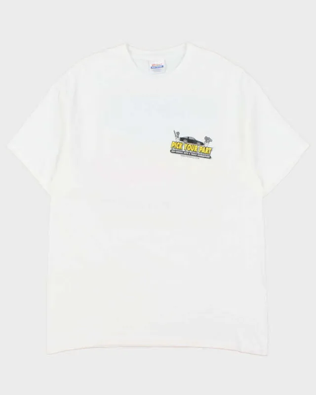 Vintage Y2K 00s Pick Your Part Auto Hanes Heavyweight Crewneck T-Shirt - XL made by Rokit