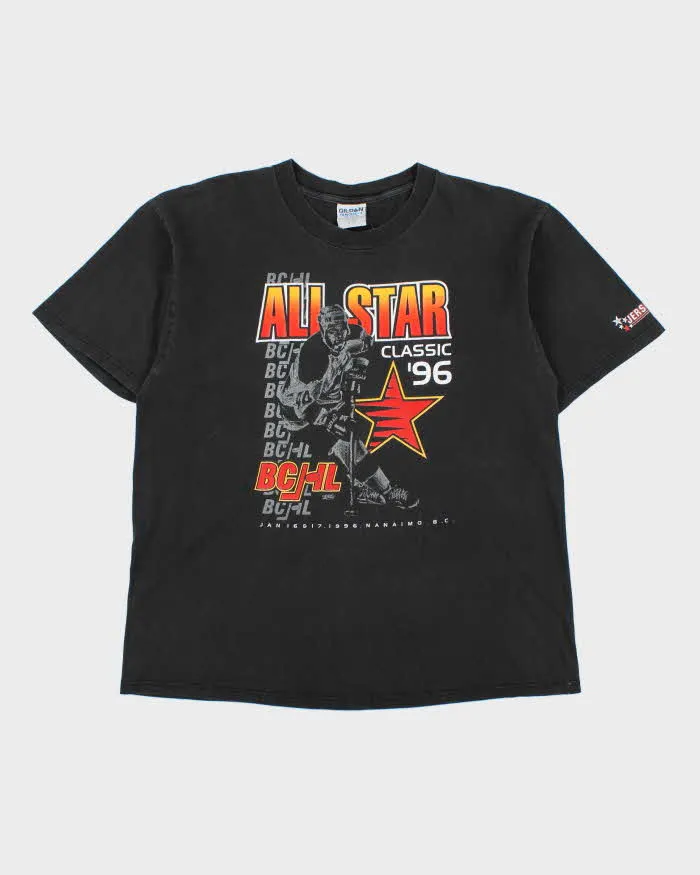 Vintage 1996 All Star Classic BCHL Senini Graphics Heavyweight Gildan Famous-T Made In Canada Crewneck T-Shirt - XL sold by Rokit