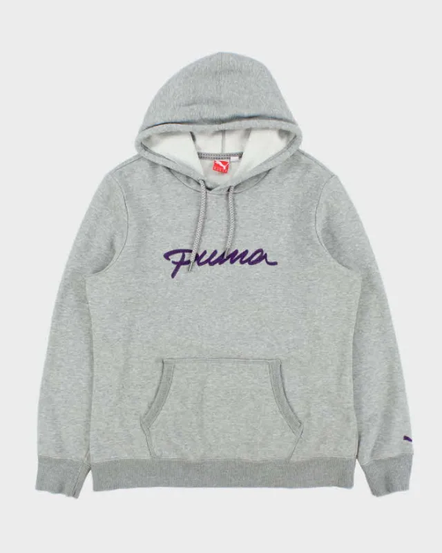 Vintage Puma Grey Marl Women's Midweight Embroidered Pullover Hoodie - XL made by Puma