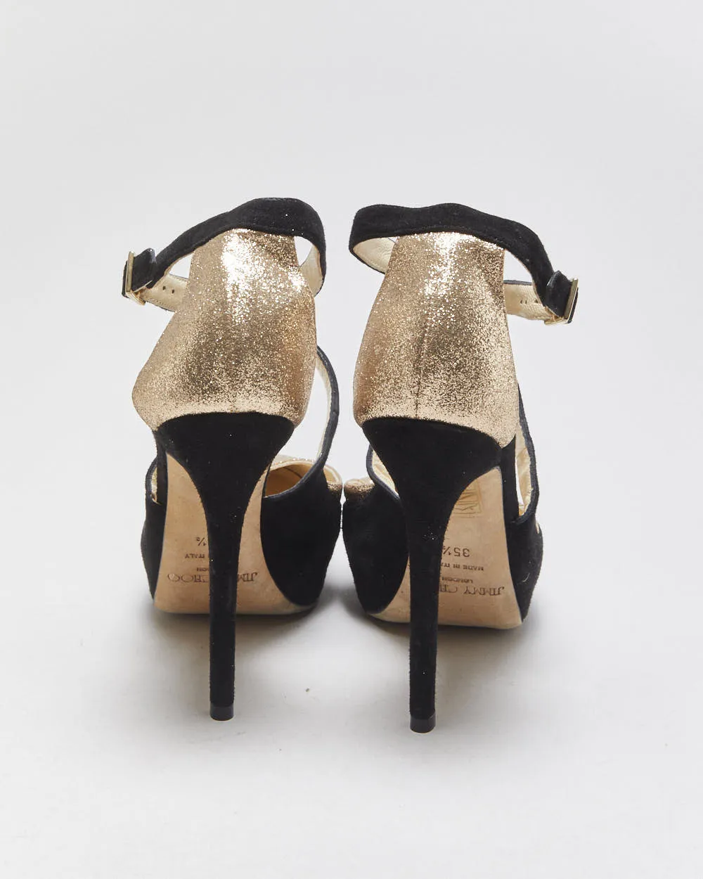 Jimmy Choo Tulip Glitter Suede Platform Heels - UK2.5 sold by Rokit product image thumbnail 4