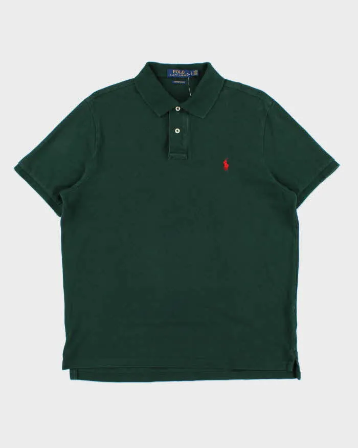 Vintage Polo Ralph Lauren British Racing Green Custom Slim Fit Short Sleeve Polo Shirt - L sold by Rokit