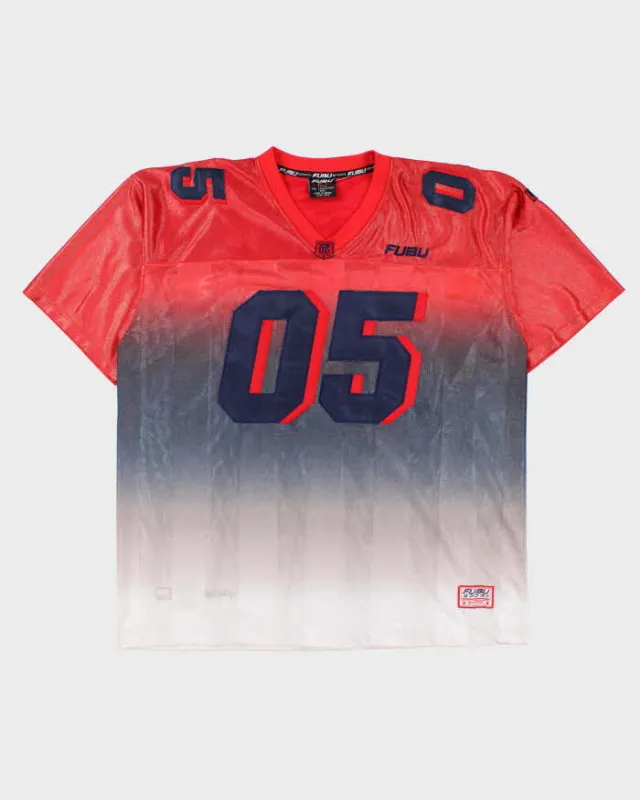 Vintage '05 Y2K FUBU Sport Gradient Stitched American Football Jersey - XXL made by FUBU