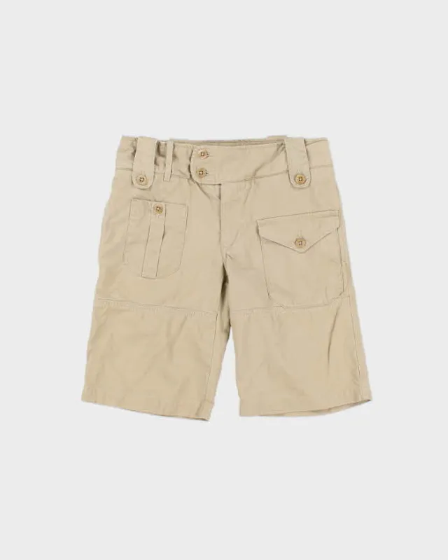 Vintage Y2K 00s Ralph Lauren Sport Women's Khaki Mid Rise Canvas Straight Leg Tactical Shorts - W28 made by Ralph Lauren