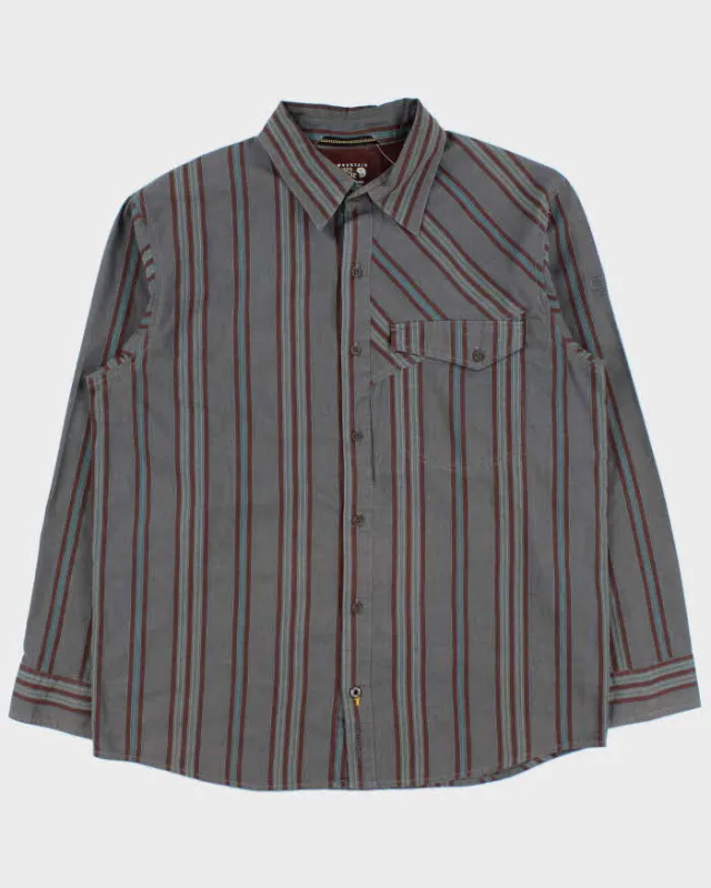 Vintage Mountain Hardwear Embroidered Striped Long Sleeve Technical Shirt - L made by Rokit