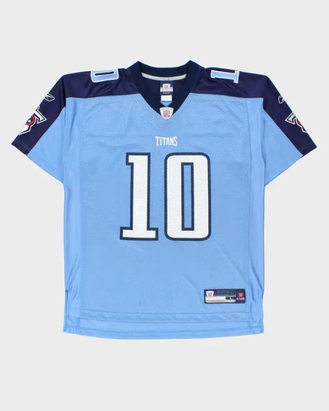 Vintage 2007-09 Reebok Tennessee Titans Young #10 Official NFL Equipment Home Jersey - L made by Rokit