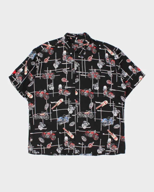Vintage Harley Davidson Motorcycles Tori Richard Made In Hawaii USA Model Print Short Sleeve Shirt - XL made by Harley-Davidson