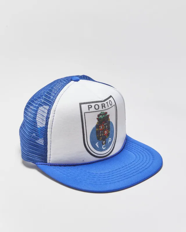 Vintage 1990s Porto FC Textured Badge Rope Peak Flat Brim Trucker Hat - OS made by Rokit