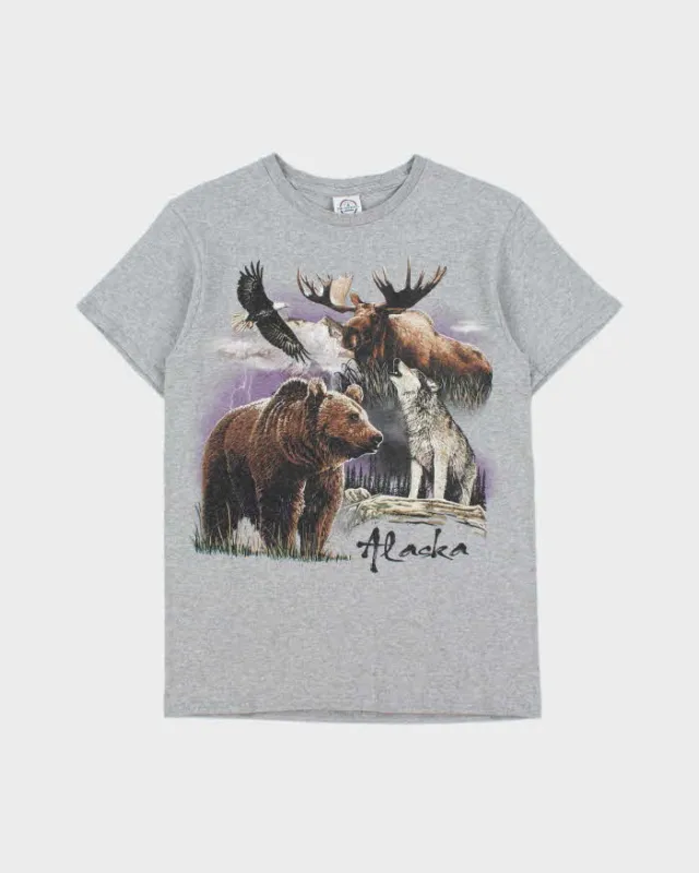 Vintage Y2K 00s Alaska Wildlife Heavyweight Delta Pro Crewneck T-Shirt - S made by Rokit