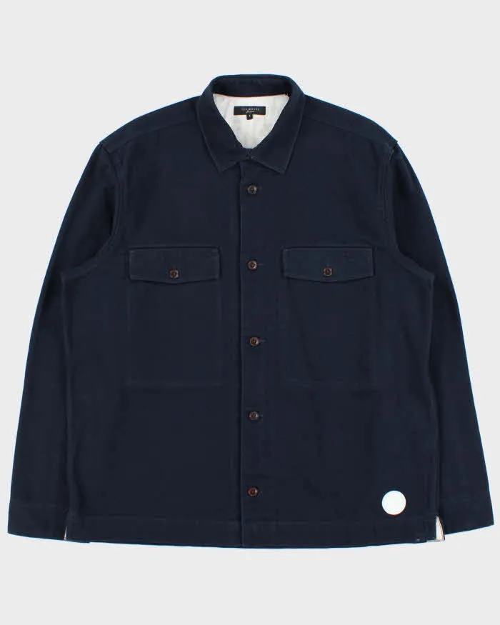 Ted Baker Navy Canvas Denim Long Sleeve Over Shirt - L sold by Rokit