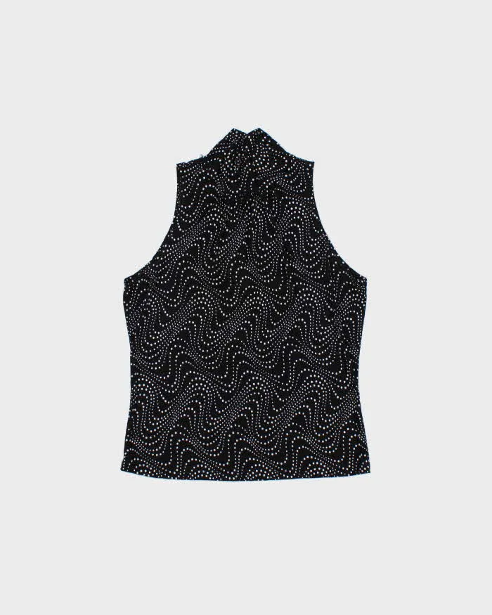 Vintage 1990s Bleeker & McDougal Spotty Polka Dot High Neck Top - M sold by Rokit