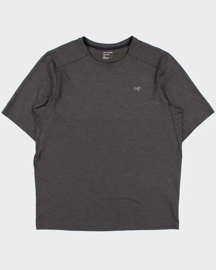Arc'teryx Grey Marl 'Cormac SS' Crewneck 3M Bird Toque Technical T-Shirt - L sold by Rokit