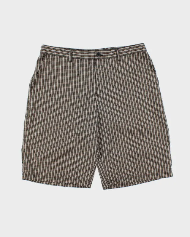Vintage Y2K 00s Adidas Tartan Plaid Twill Canvas Relaxed Fit Wide Leg Golf Shorts - W36 made by Adidas