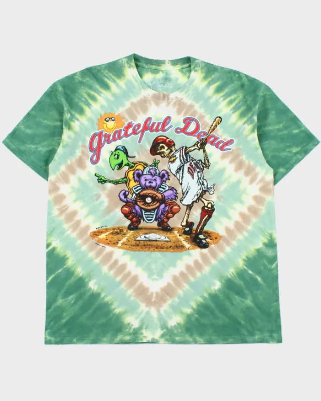 Vintage Liquid Blue Grateful Dead '94 Heavyweight Tie-Dye Baseball Crewneck T-Shirt - XL made by Rokit