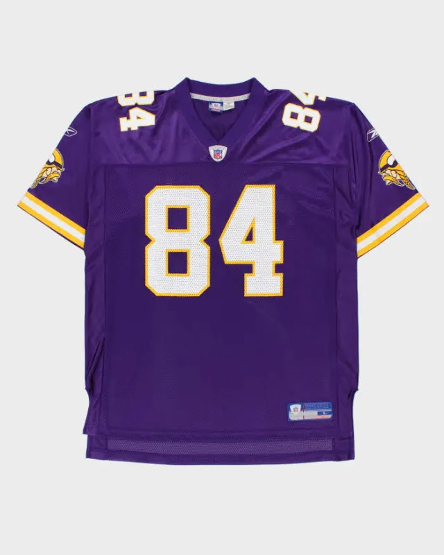 Vintage 2002-04 Reebok Minnesota Vikings Randy Moss #84 On Field Equipment NFL Home Jersey - L made by Rokit
