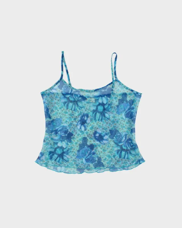 Vintage 1990s Vanderbilt Mesh Floral Cami Top - L made by Rokit