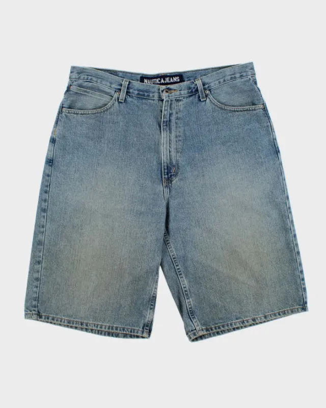 Vintage Y2K 00s Nautica Jeans Baggy Fit Wide Leg Denim Skater Shorts - W36 made by Nautica