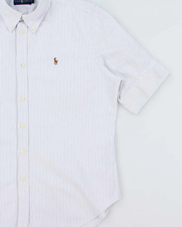 Vintage Ralph Lauren Women's Striped Oxford Short Sleeve Cuff Shirt - XL sold by Rokit product image thumbnail 3