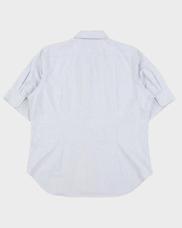 Vintage Ralph Lauren Women's Striped Oxford Short Sleeve Cuff Shirt - XL sold by Rokit product image thumbnail 2