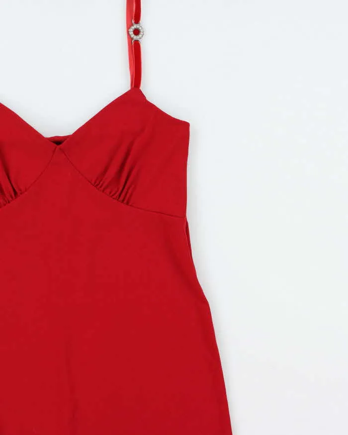Vintage 1990s Plum Asymmetric Hem Velvet Strap Cami Top - S sold by Rokit product image thumbnail 3